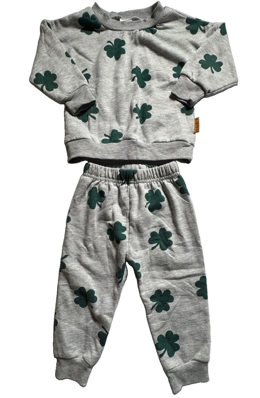 Lila & Jack Baby 12-18M Shamrock Clover Sweatshirt Jogger Pants Set